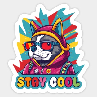 Stay cool dog Sticker